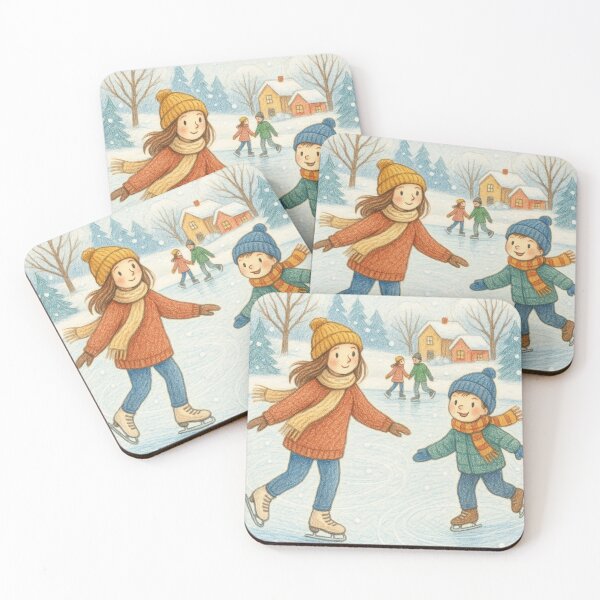 Artikelvorschau, Eislaufen im Winter auf dem Land entworfen und verkauft von The Cozy Cauldron.