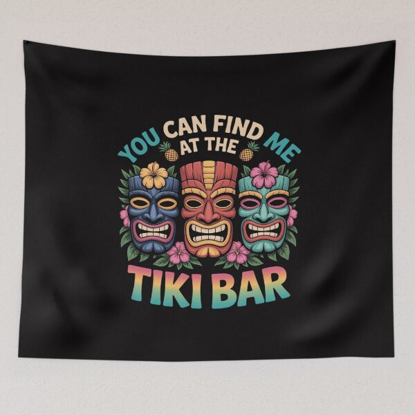 Item preview, You Can Find Me At The Tiki Bar Hawaiian Luau Tiki designed and sold by MuteElevent.