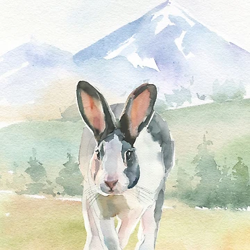 Artwork thumbnail, Spring Rabbit Mountains by WildAliceArt