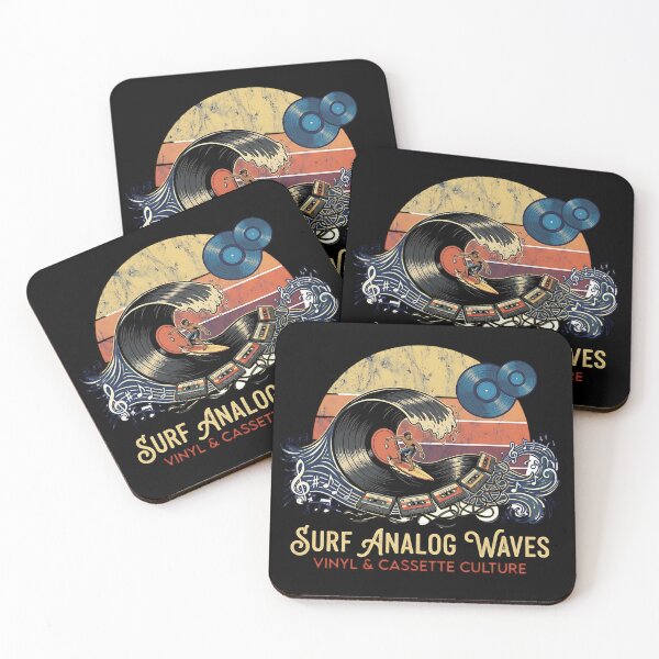Item preview, Surf Analog Waves – Retro Vinyl Sunset designed and sold by Goomez Art.