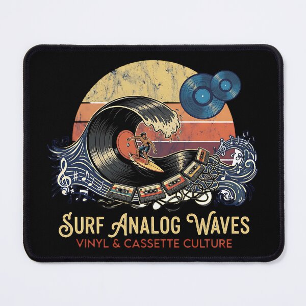 Item preview, Surf Analog Waves – Retro Vinyl Sunset designed and sold by Goomez Art.