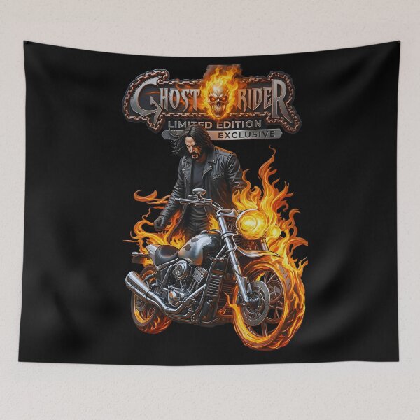 Item preview, Inferno Biker Hero - Limited Edition Exclusive Fire Motorcycle Rider designed and sold by Artistic canvas store.