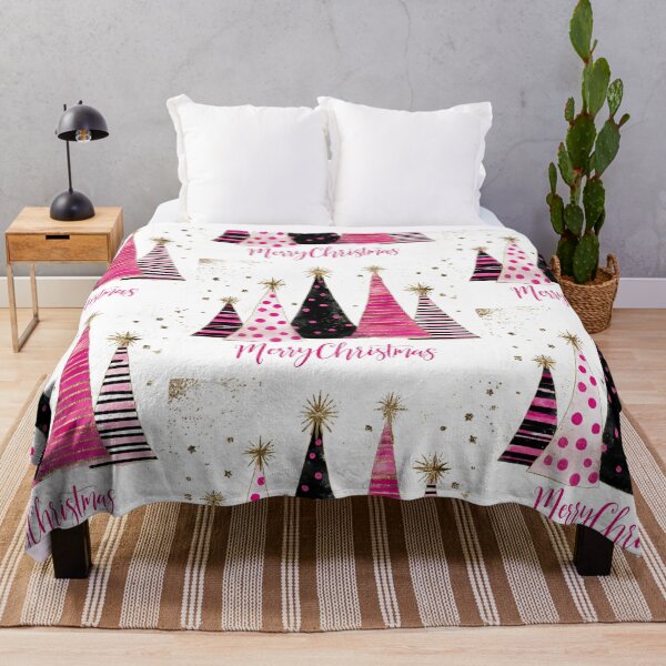 Item preview, Pink polka dots and black stripe Merry Christmas designed and sold by MendaciousMina.