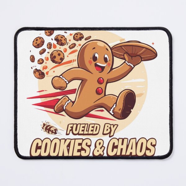 Item preview, Fueled by Cookies & Chaos – Funny Gingerbread Christmas Design designed and sold by VandJStore.