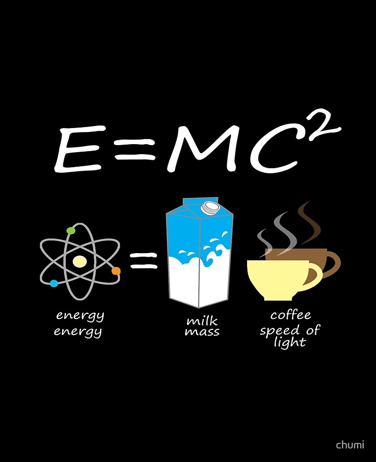 Funda y vinilo para iPad «E=MC2 Energy = milk coffee formula the Albert  Einstein Novelty Gifts.» de chumi | Redbubble