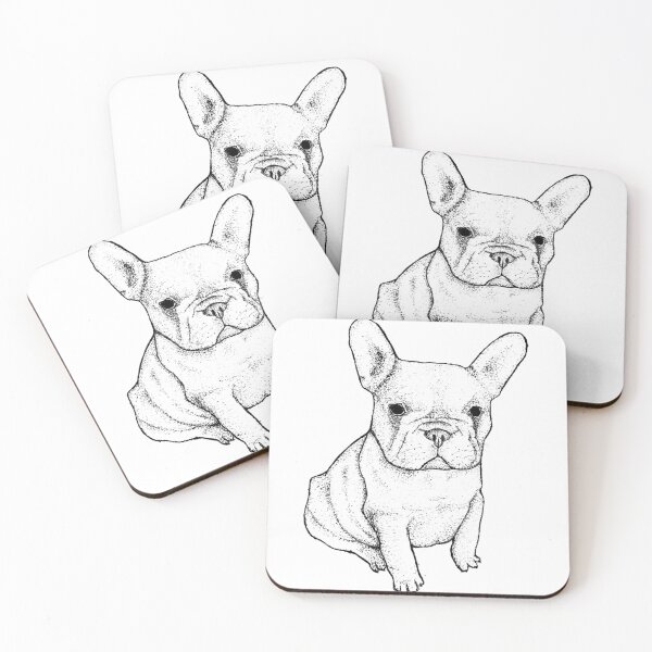 Item preview, French Bulldog Puppy Portrait - Cute Dotwork Illustration designed and sold by wbhny.