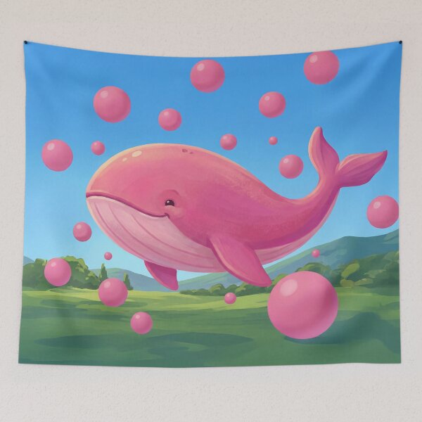 Item preview, Pink Whale – Cute Ocean Art for Kids | Nursery Wall Art designed and sold by arnalogard.