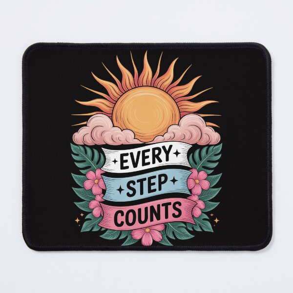 Item preview, Walking Motivation Every Step Counts Quote designed and sold by ConceptThena.