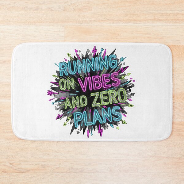 Item preview, Running On Vibes And Zero Plans | Neon Grunge Aesthetic Motivational Quote designed and sold by VibranPalette.