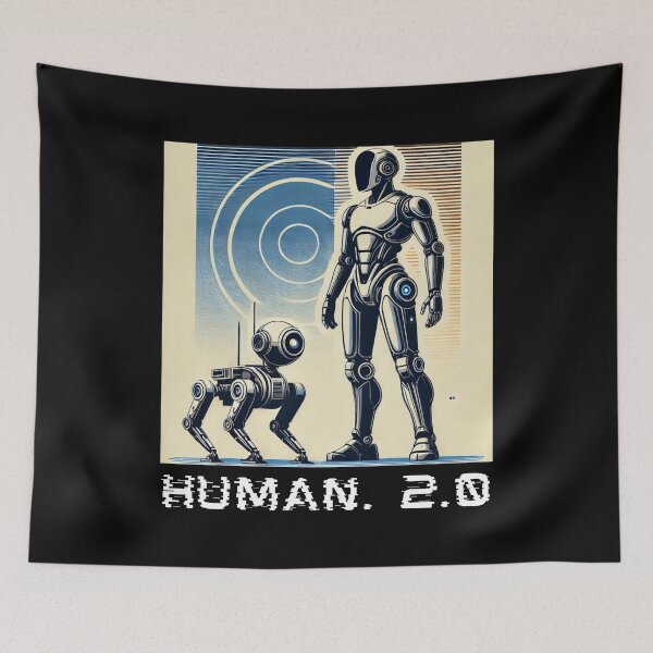 Item preview, humanoid robot art designed and sold by TEEJAMBOREE.