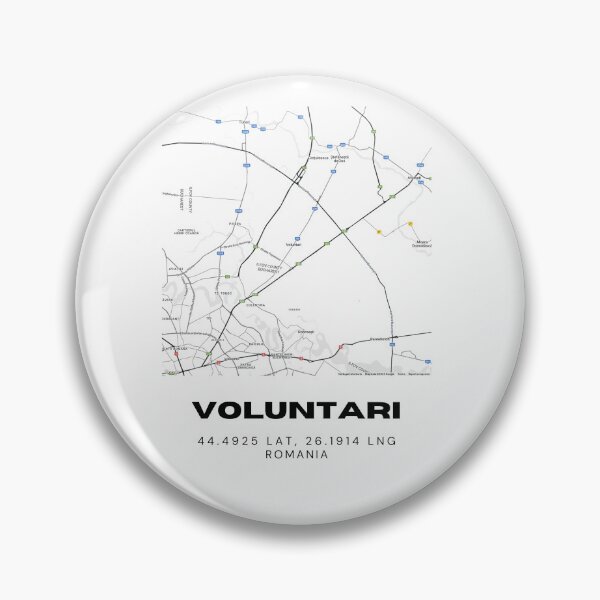 Item preview, Voluntari Romania Black & White Minimalist Map designed and sold by RM-Journey.