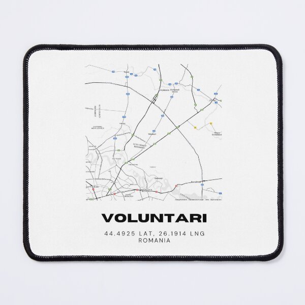 Item preview, Voluntari Romania Black & White Minimalist Map designed and sold by RM-Journey.
