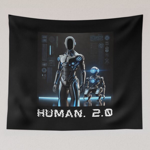 Item preview, humanoid robot art designed and sold by TEEJAMBOREE.