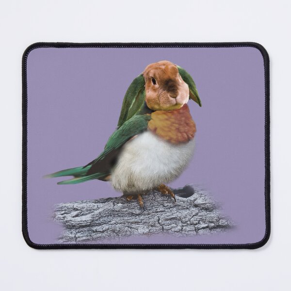Item preview, Strange hybrid creature combining a bird and rabbit features perched on a log against a plain background designed and sold by Beast Reality.
