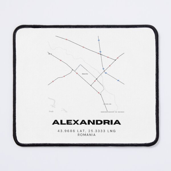Item preview, Alexandria Romania Modern Minimalist Map Print designed and sold by RM-Journey.