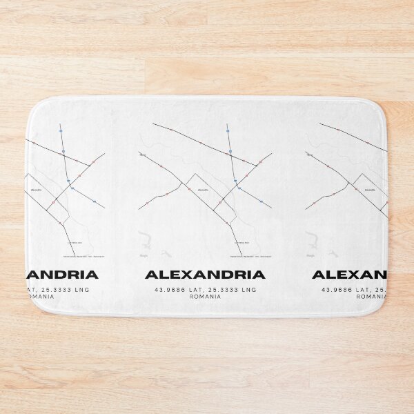 Item preview, Alexandria Romania Modern Minimalist Map Print designed and sold by RM-Journey.
