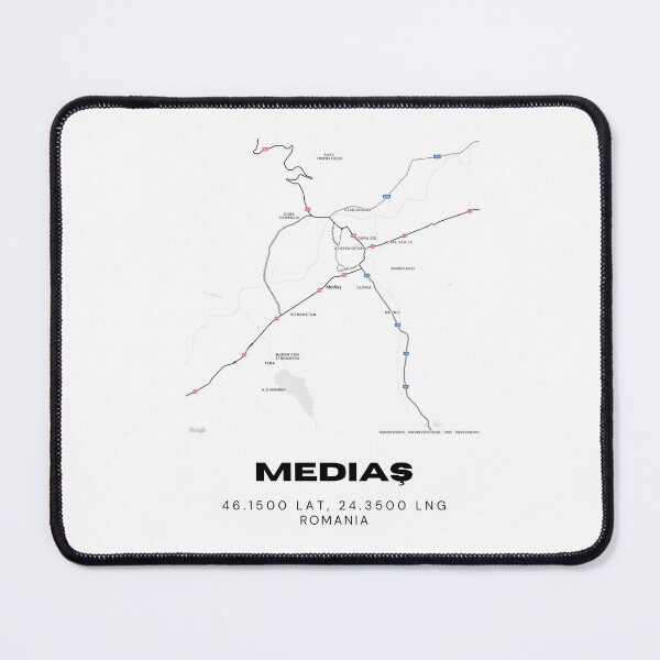 Item preview, Mediaș Romania Minimalist Black & White Map Art designed and sold by RM-Journey.