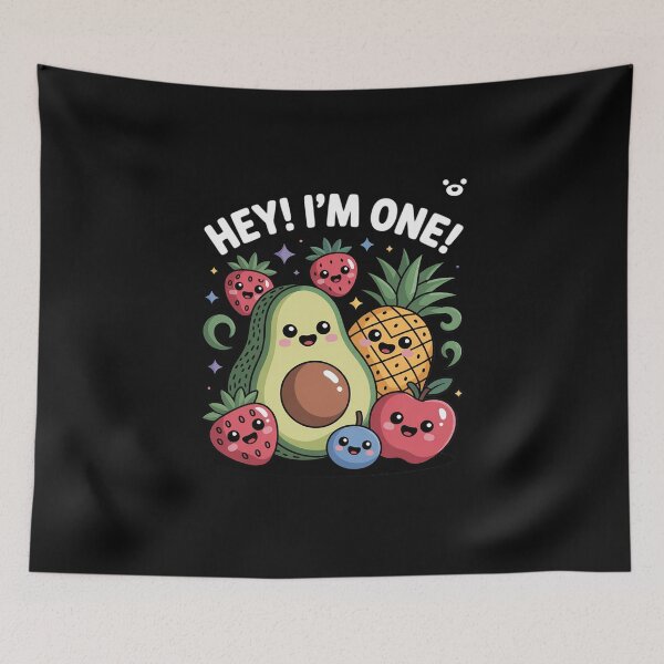 Item preview, Hey I'm One Birthday Boy Fruit Birthday Hey Bear designed and sold by EntroRhim.