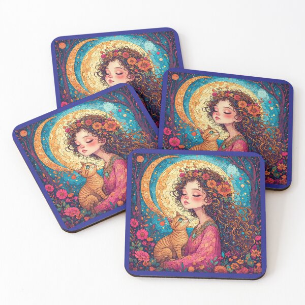 Item preview, Beautiful girl with a cat. designed and sold by Natalia-Vlad.