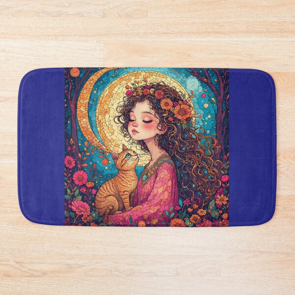 Item preview, Beautiful girl with a cat. designed and sold by Natalia-Vlad.