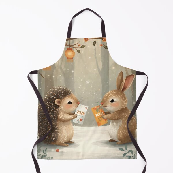 Item preview, Whimsical Hedgehog and Rabbit New Year 2026 Card Exchange designed and sold by WildlifeWhimsy.