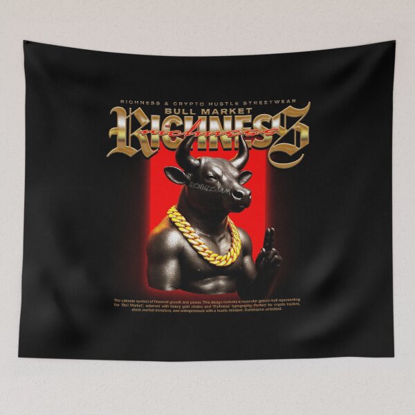 Item preview, Golden Bull Market - Richness & Crypto Hustle Streetwear designed and sold by Geniuzjam.