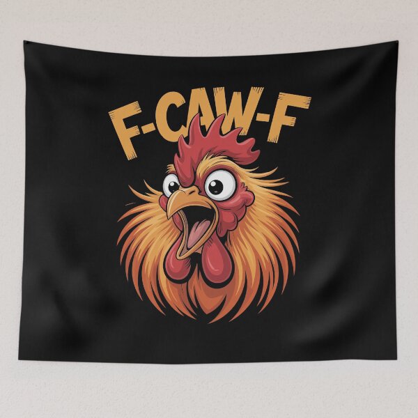 Item preview, Funny Rooster F-CAW-F Cartoon | Chicken Humor T-Shirt Design designed and sold by TshirtMyMom.