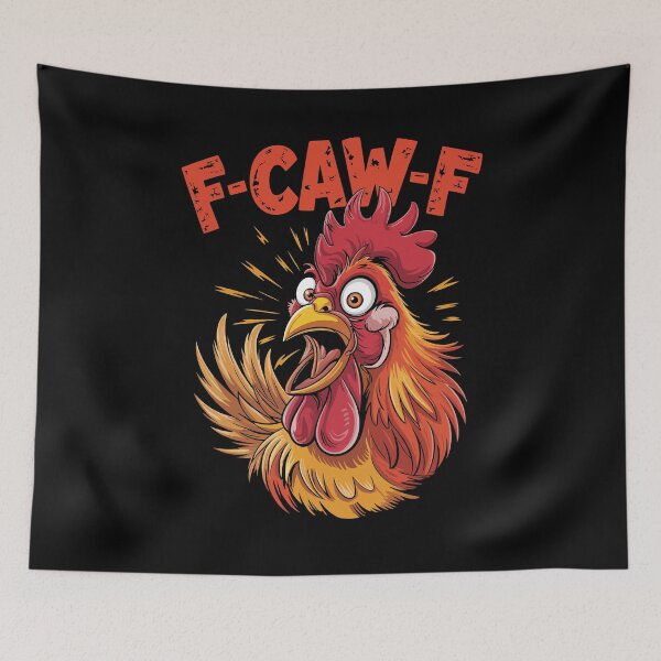 Item preview, Funny Rooster F-CAW-F Cartoon | Chicken Humor T-Shirt Design designed and sold by TshirtMyMom.