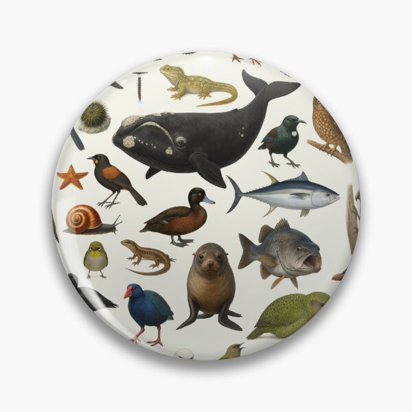 Item preview, Animals of New Zealand Retro Wildlife Illustration Chart designed and sold by kakarikihill.
