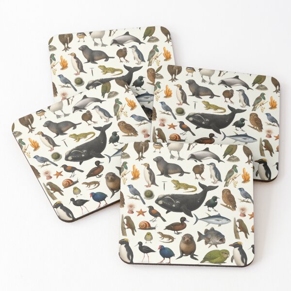 Item preview, Animals of New Zealand Retro Wildlife Illustration Chart designed and sold by kakarikihill.