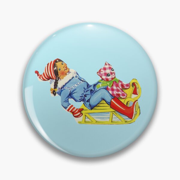 Artikelvorschau, Kitsch Kid Sleigh Girl With Kitty Kitsch Winter Agere entworfen und verkauft von The Sticker Bureau.