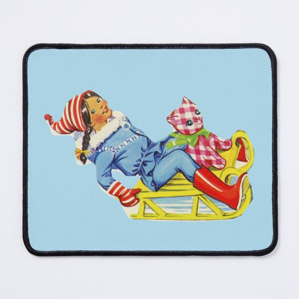 Item preview, Kitsch Kid Sleigh Girl With Kitty Kitsch Winter Agere designed and sold by The Sticker Bureau.