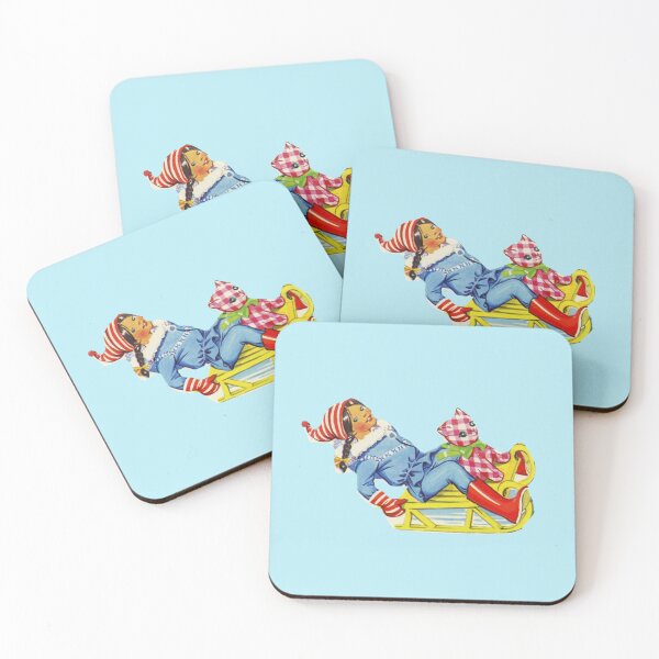Item preview, Kitsch Kid Sleigh Girl With Kitty Kitsch Winter Agere designed and sold by The Sticker Bureau.