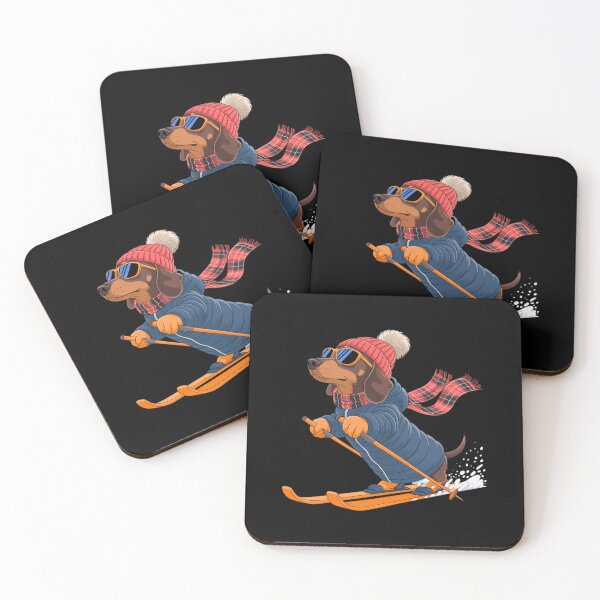 Item preview, Dachshund Skiing Dog Skier Ski Winter Snow designed and sold by AsteriskDatBArt.