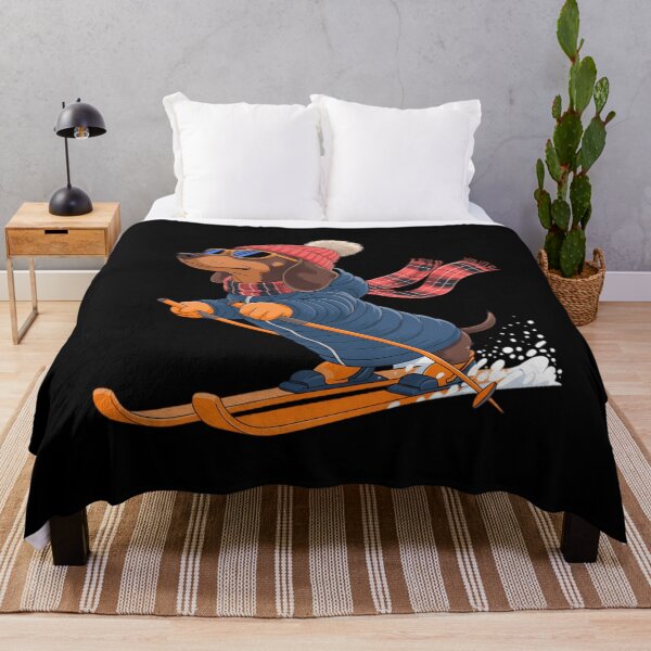 Item preview, Dachshund Skiing Dog Skier Ski Winter Snow designed and sold by AsteriskDatBArt.