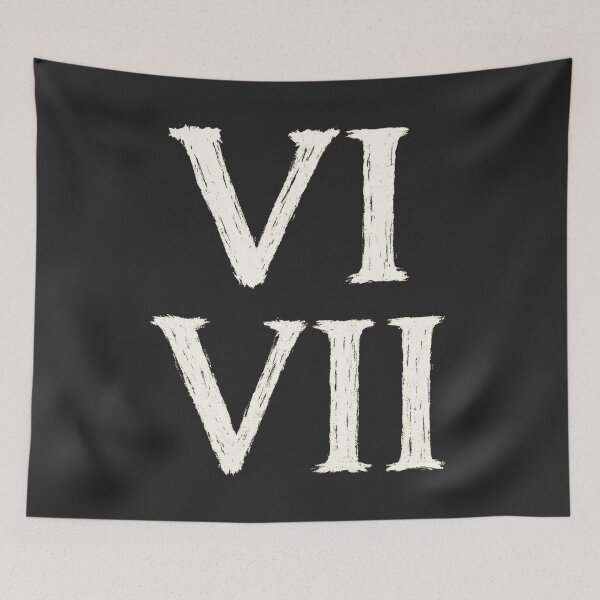 Item preview, Funny 67 Meme Brush Roman Numerals VI VII Art designed and sold by JerdbordinShop.