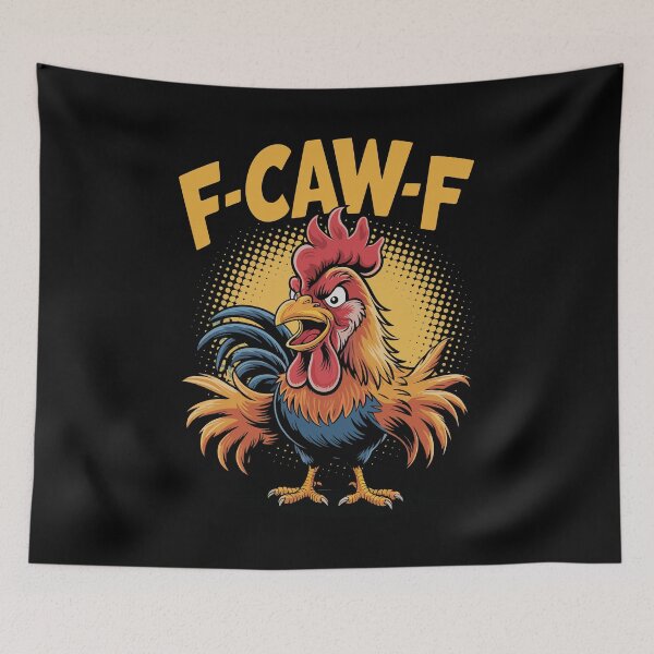 Item preview, Funny Rooster F-CAW-F Cartoon | Chicken Humor T-Shirt Design designed and sold by TshirtMyMom.