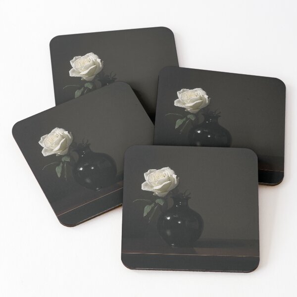 Item preview, Single White Rose Black Vase designed and sold by NIVEX.