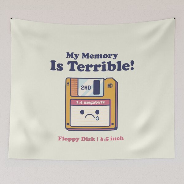 Item preview, My Memory Is Terrible Sad Floppy Disk | Retro Computer Humor designed and sold by Furtivo Vzla.