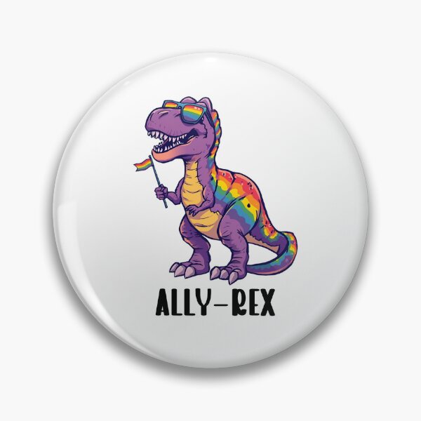 Item preview, Purple Rainbow Dino - LGBTQ+ Ally-Rex Dinosaur T-Shirt designed and sold by LavenderLibraryPress.
