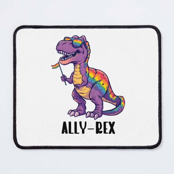 Item preview, Purple Rainbow Dino - LGBTQ+ Ally-Rex Dinosaur T-Shirt designed and sold by LavenderLibraryPress.