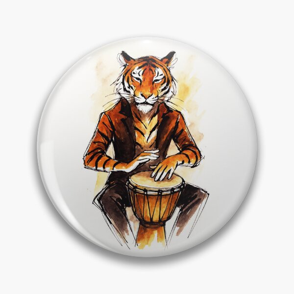 Item preview, Tiger Drummer on Djembe - Musician vibe designed and sold by Sarcastic designs.
