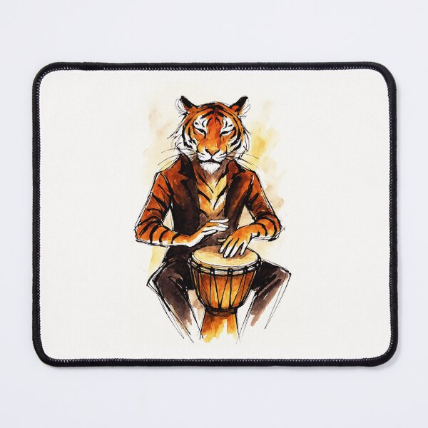 Item preview, Tiger Drummer on Djembe - Musician vibe designed and sold by Sarcastic designs.