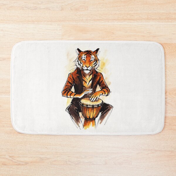 Item preview, Tiger Drummer on Djembe - Musician vibe designed and sold by Sarcastic designs.