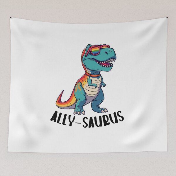 Item preview, Ally-Saurus | LGBTQ+ Support/Safe Space designed and sold by LavenderLibraryPress.