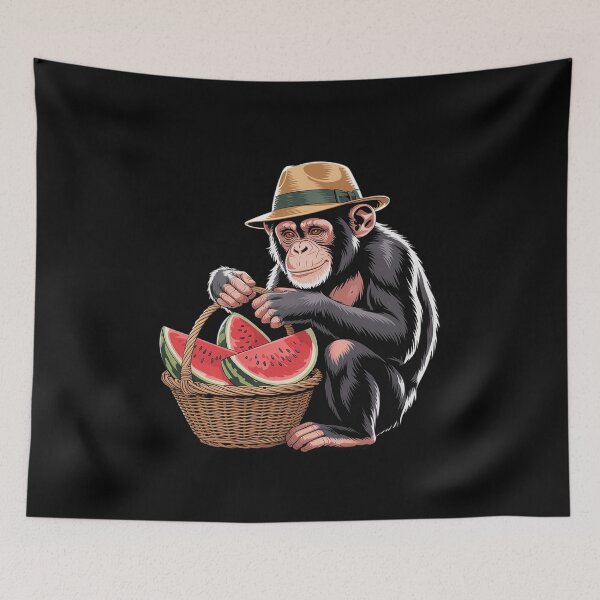 Item preview, Watermelon Monkey Watermelons Fruit Animal Art Motif Nature designed and sold by ryukaizox1.