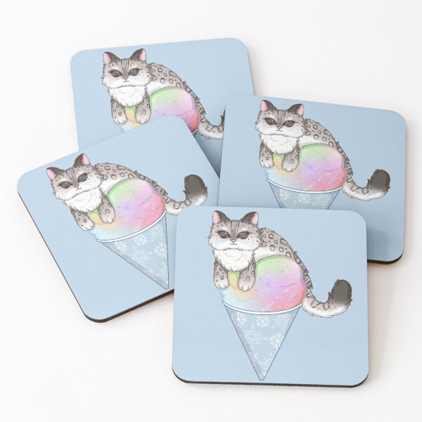 Item preview, Snow Leopard on a Snow cone Christmas 2025 designed and sold by LeCoffeeCat.