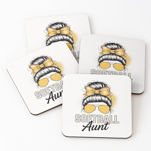 Item preview, Softball Aunt Messy Bun Leopard Bleached Softball Auntie designed and sold by RopboxRone.