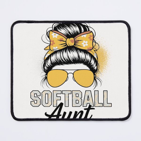 Item preview, Softball Aunt Messy Bun Leopard Bleached Softball Auntie designed and sold by RopboxRone.
