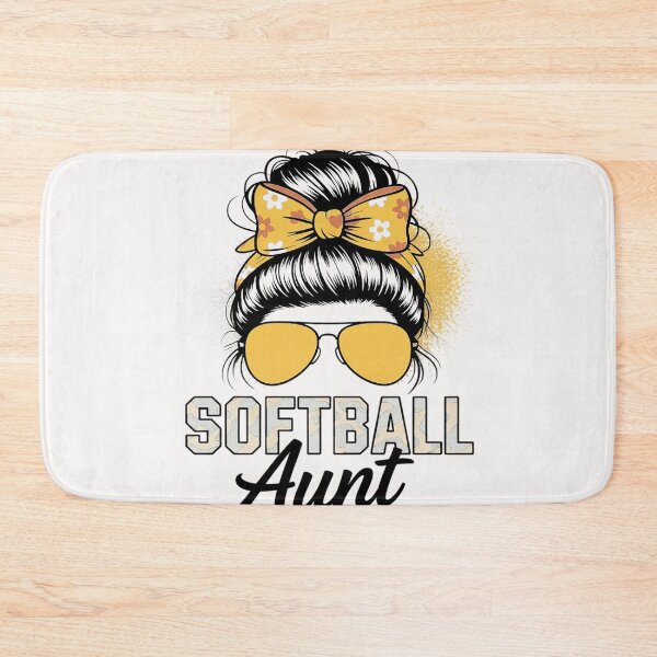 Item preview, Softball Aunt Messy Bun Leopard Bleached Softball Auntie designed and sold by RopboxRone.
